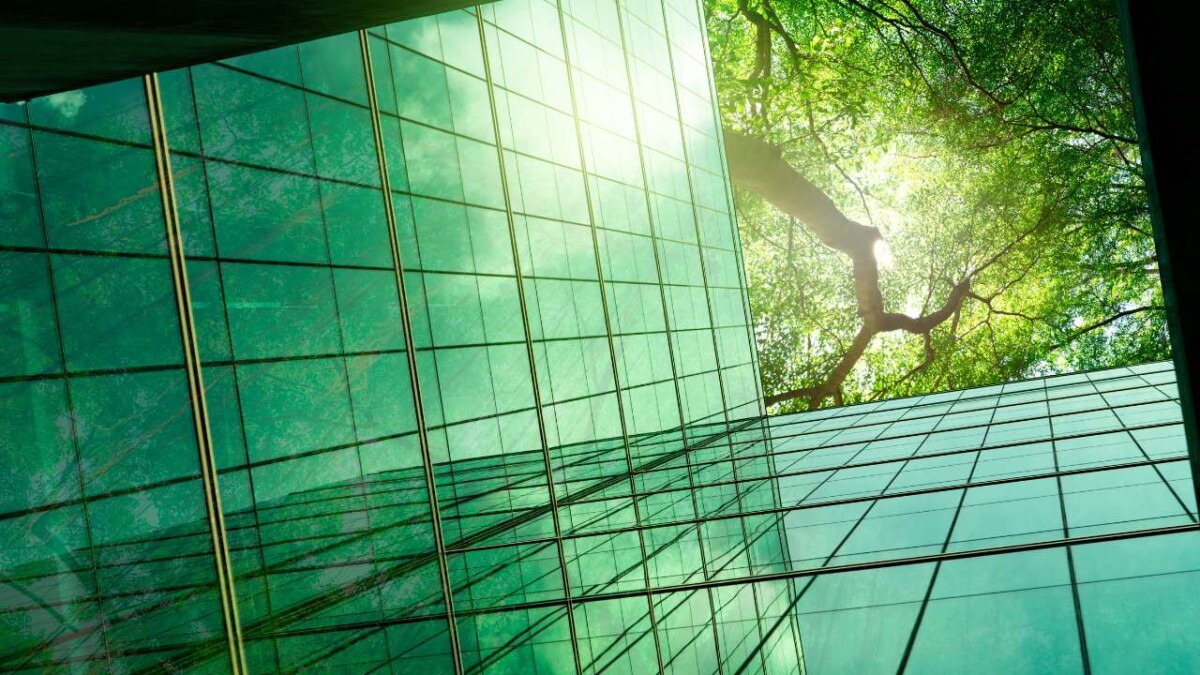 Illustration of Remote Worker Eco Building Design