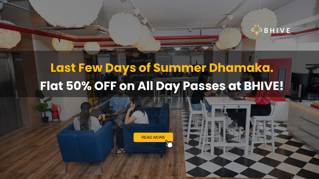 Flat 50% Off on all Coworking Day Pass
