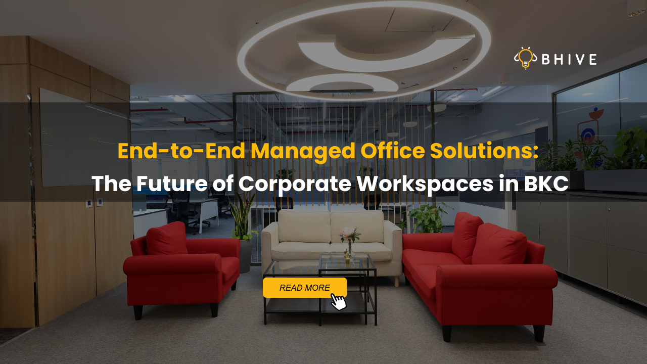 A lounge area of a managed office space in BKC