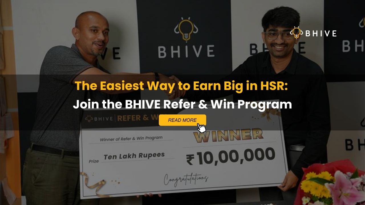 BHIVE Refer & Win Program promotional image showcasing a big earnings opportunity.
