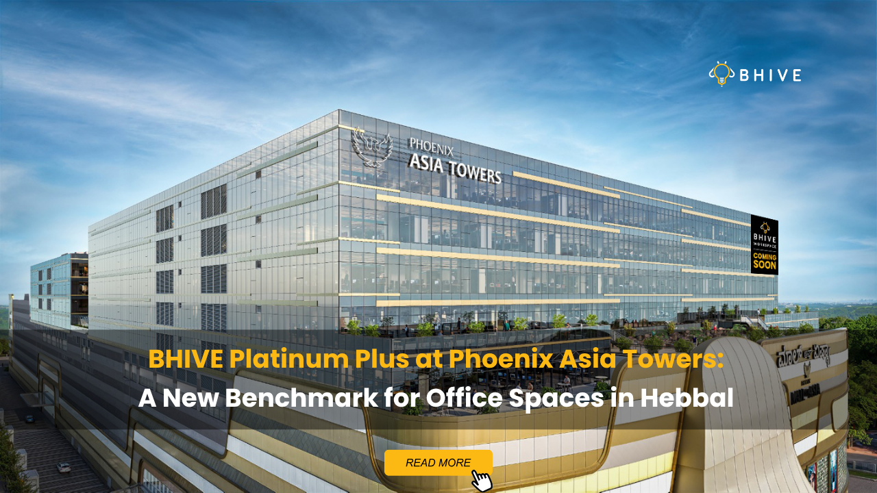 BHIVE Platinum Plus at Phoenix Asia Towers Hebbal premium managed office space building exterior Bangalore
