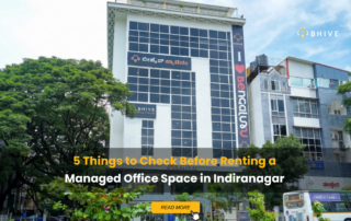 BHIVE Platinum Old Airport Road Campus building showcasing managed office space in Indiranagar Bangalore